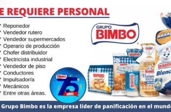 Empresa de Panificación BIMBO - requiere mas personal